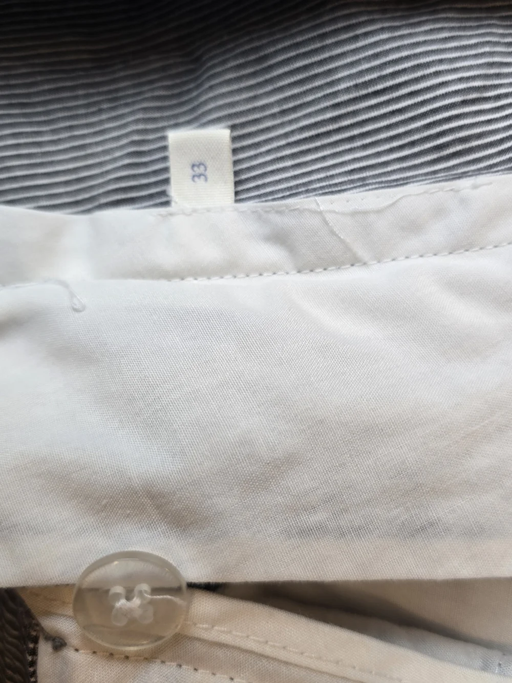 J. Crew White Shirt with Black Pinstripes Interior